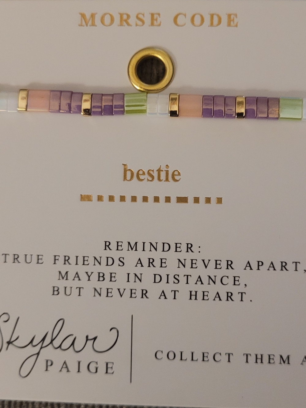 NEW 'Bestie' Morse Code Bracelet - Purple, Pink & Green